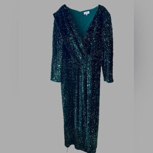 Elegant Emerald Green Sequin Gown